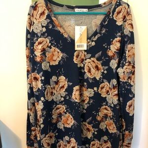 NWT 2X Honey & Lace Highland V Sweater
